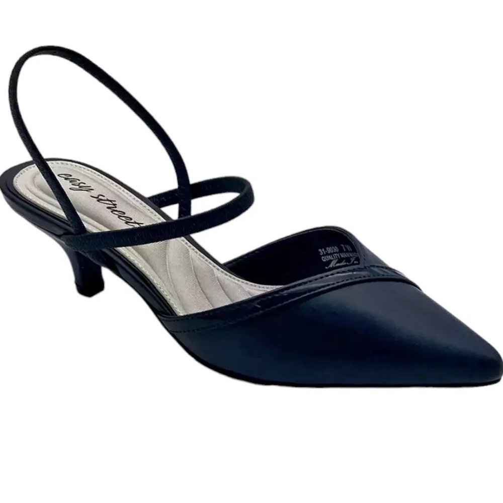 Easy Street Navy Slingback Heels